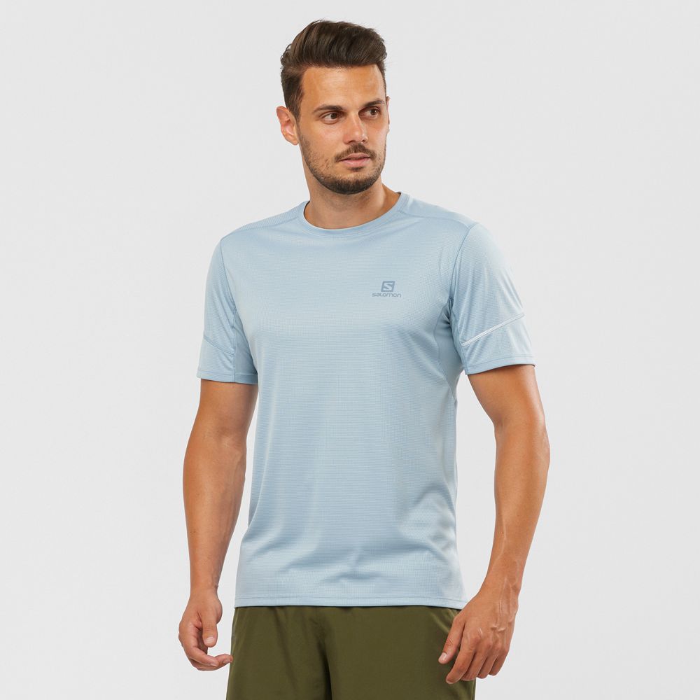 Salomon Singapore Mens Tops - AGILE Ashley Blue | 46327-JUTH